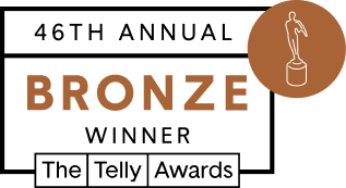 46th Annual Bronze Winner Telly Awards Graphic.