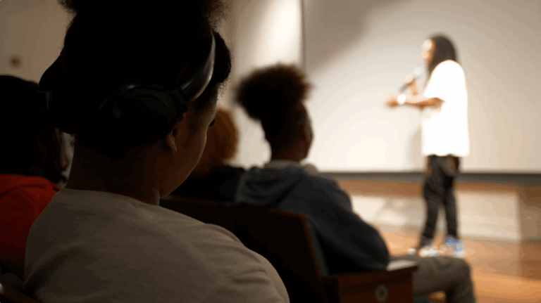 Nick Brooks speaks to an Audience at Planet Word with An Open Book Foundation